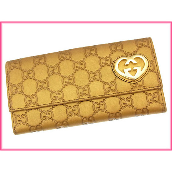 Gucci long ssima Wallet bifold GG Heart Interlocking - Picture 1 of 6
